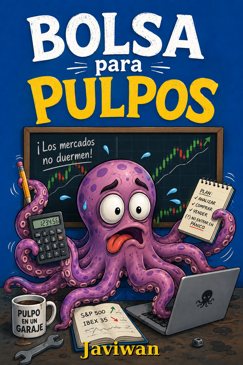 Portada Bolsa para Pulpos - pulpo caricaturesco